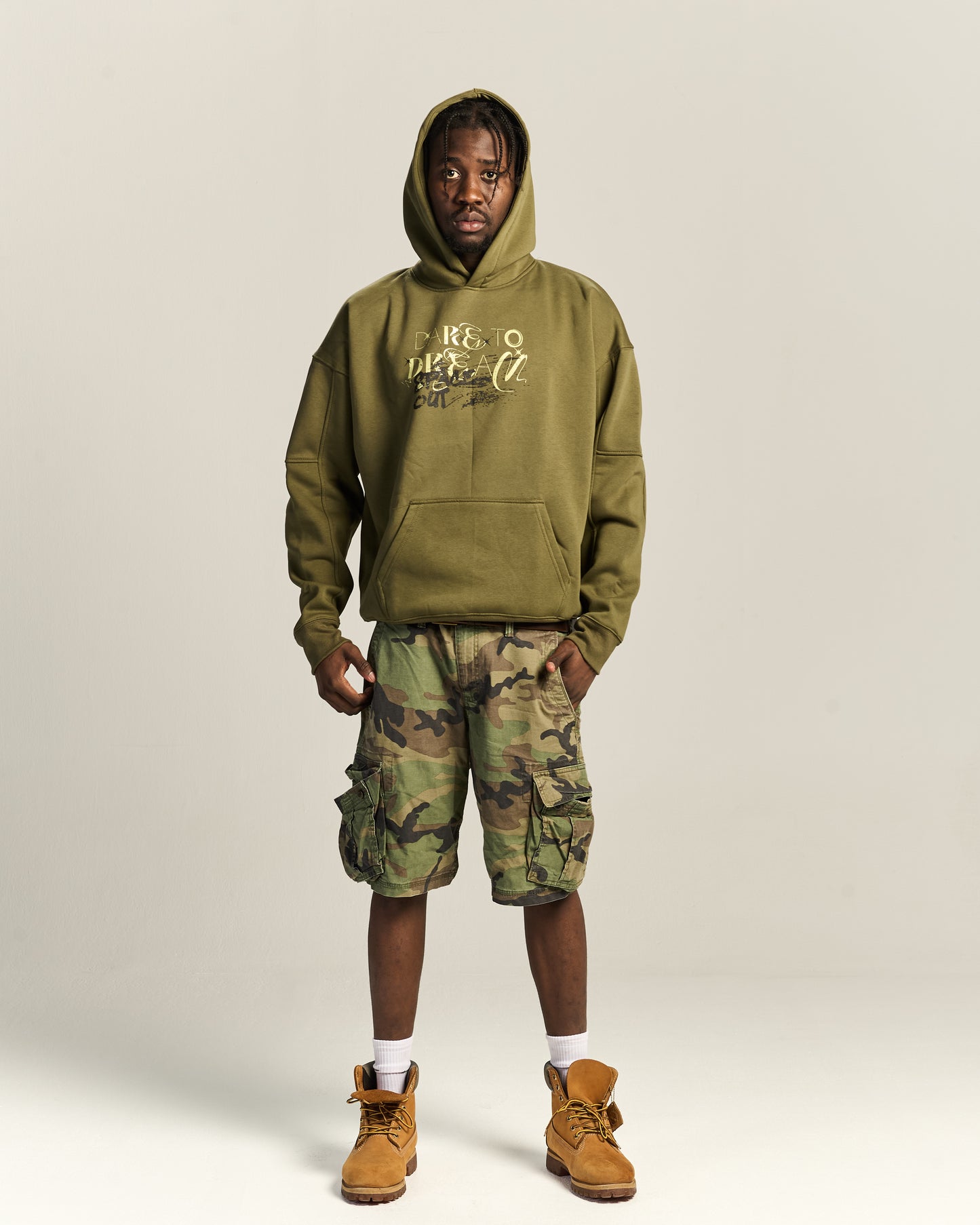 Dare to Dream Army Green Hoodie