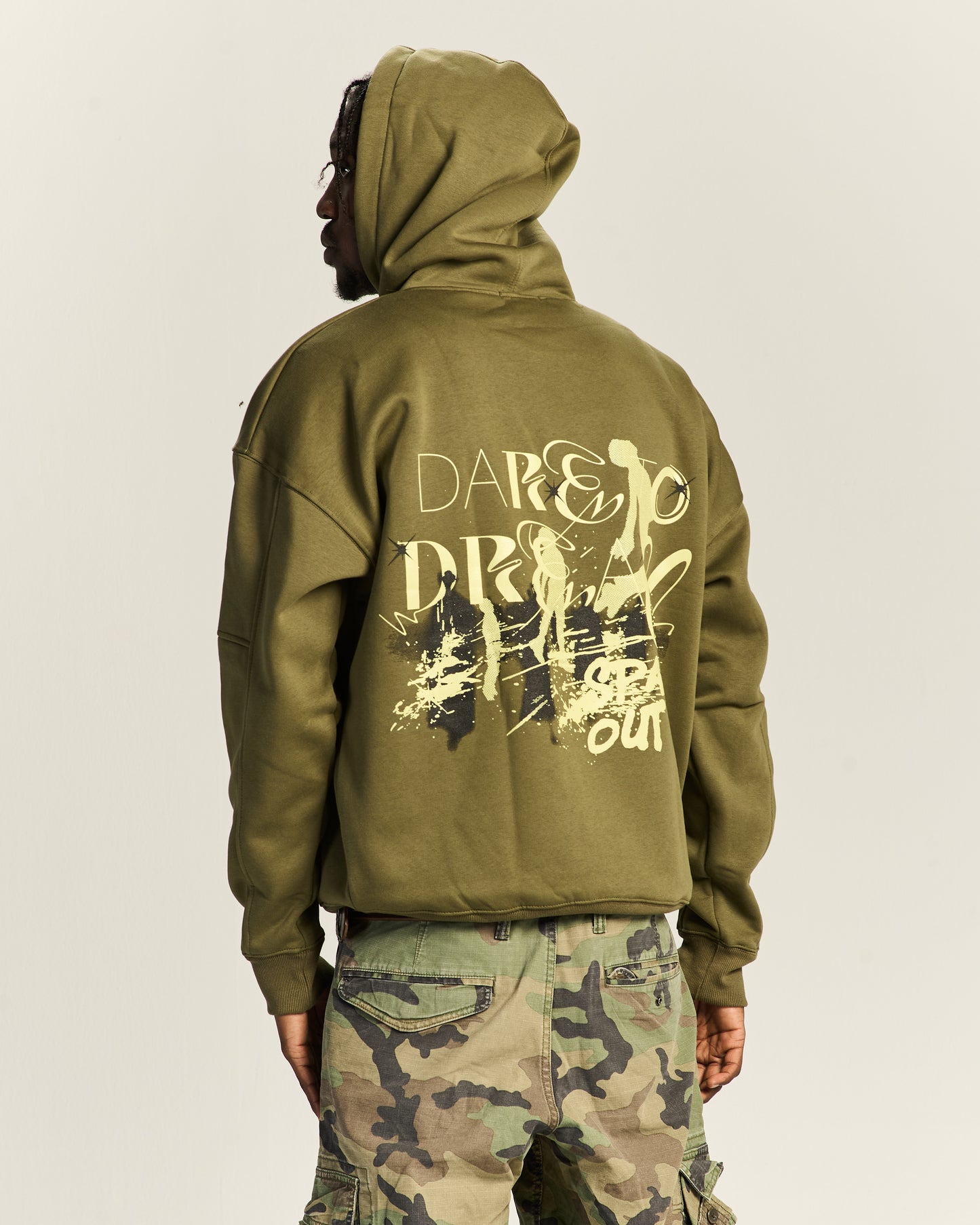 Dare to Dream Army Green Hoodie