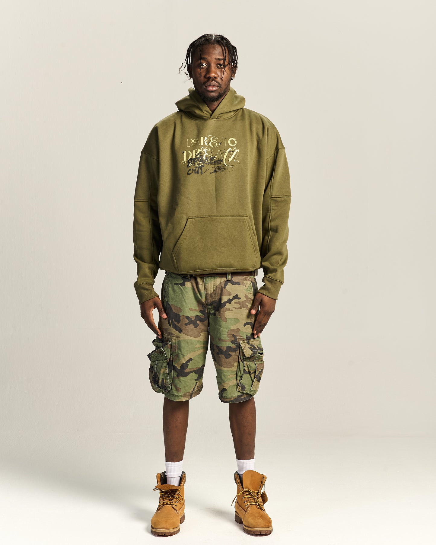Dare to Dream Army Green Hoodie