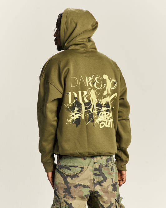 Dare to Dream Army Green Hoodie